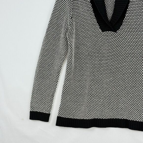 Charter Club Shawl Collar Sweater Deep Black Combo Size M - Picture 4 of 13